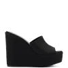 Larroudé x Jennifer Fisher Wedge Mule In Black Raffia sold by Larroude