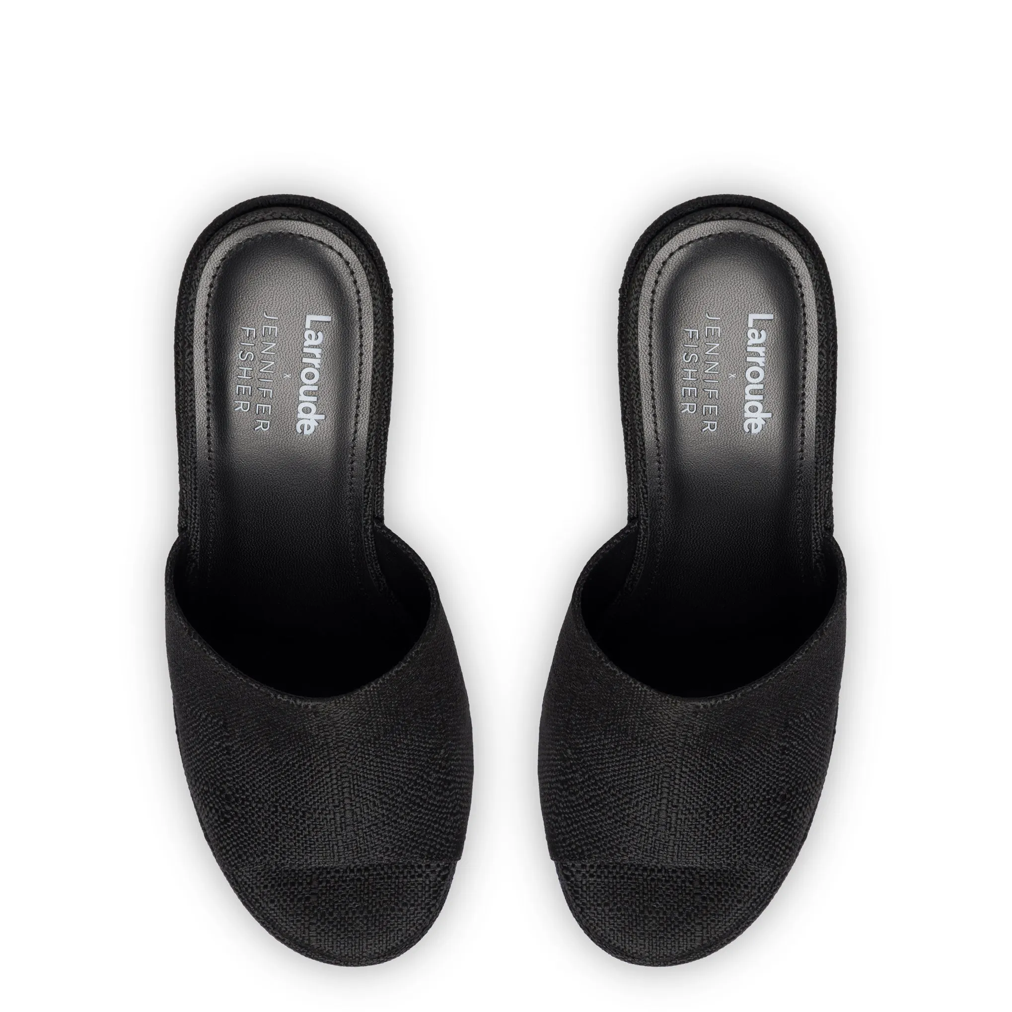Larroudé x Jennifer Fisher Wedge Mule In Black Raffia sold by Larroude product image thumbnail 3
