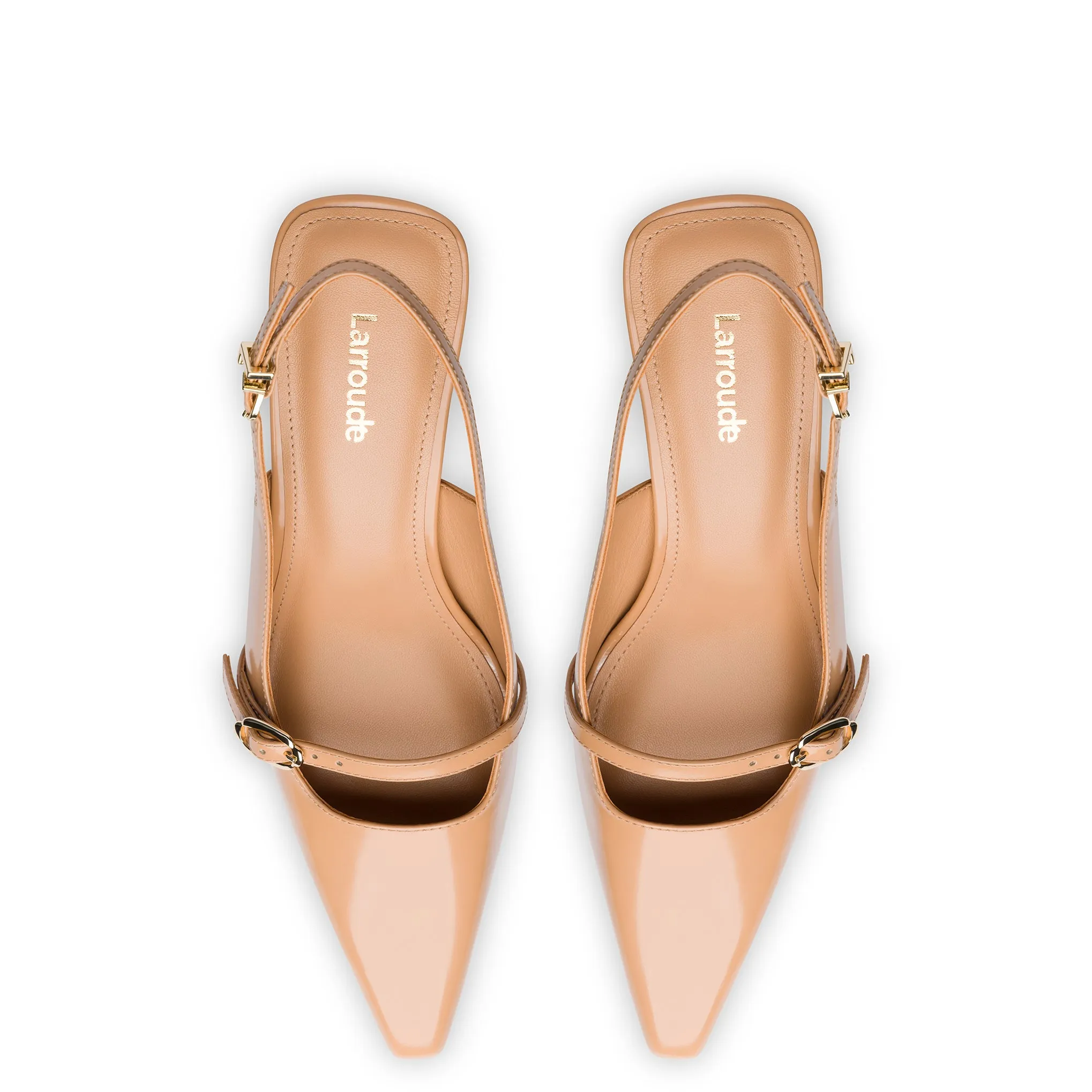 Ines Pump In Tan Leather sold by Larroude product image thumbnail 3