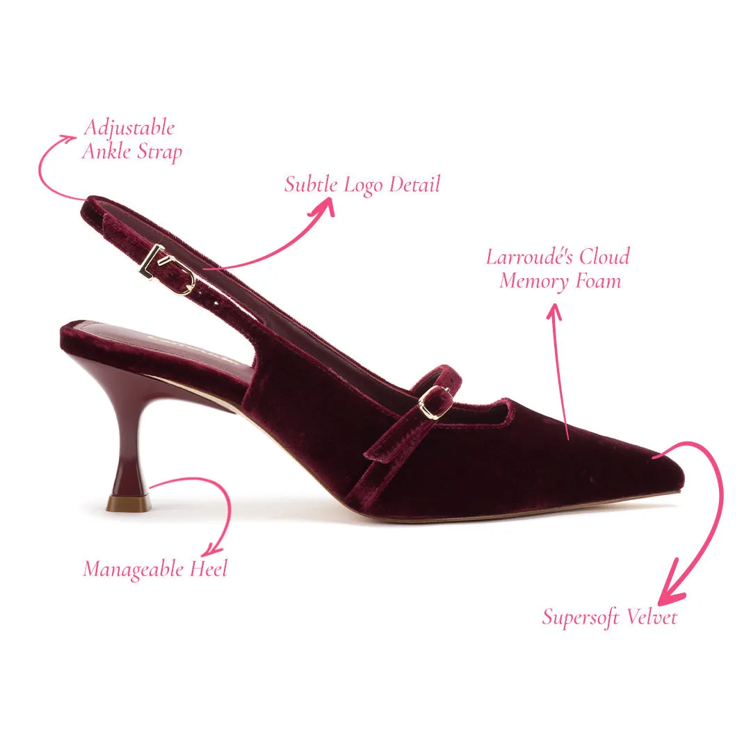 Ines Pump In Wine Velvet sold by Larroude product image thumbnail 5