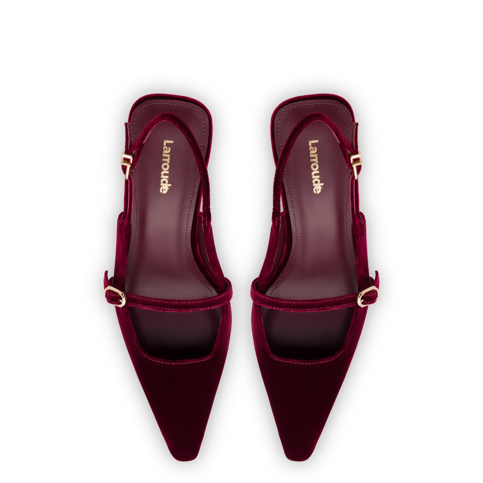 Ines Pump In Wine Velvet sold by Larroude product image thumbnail 3