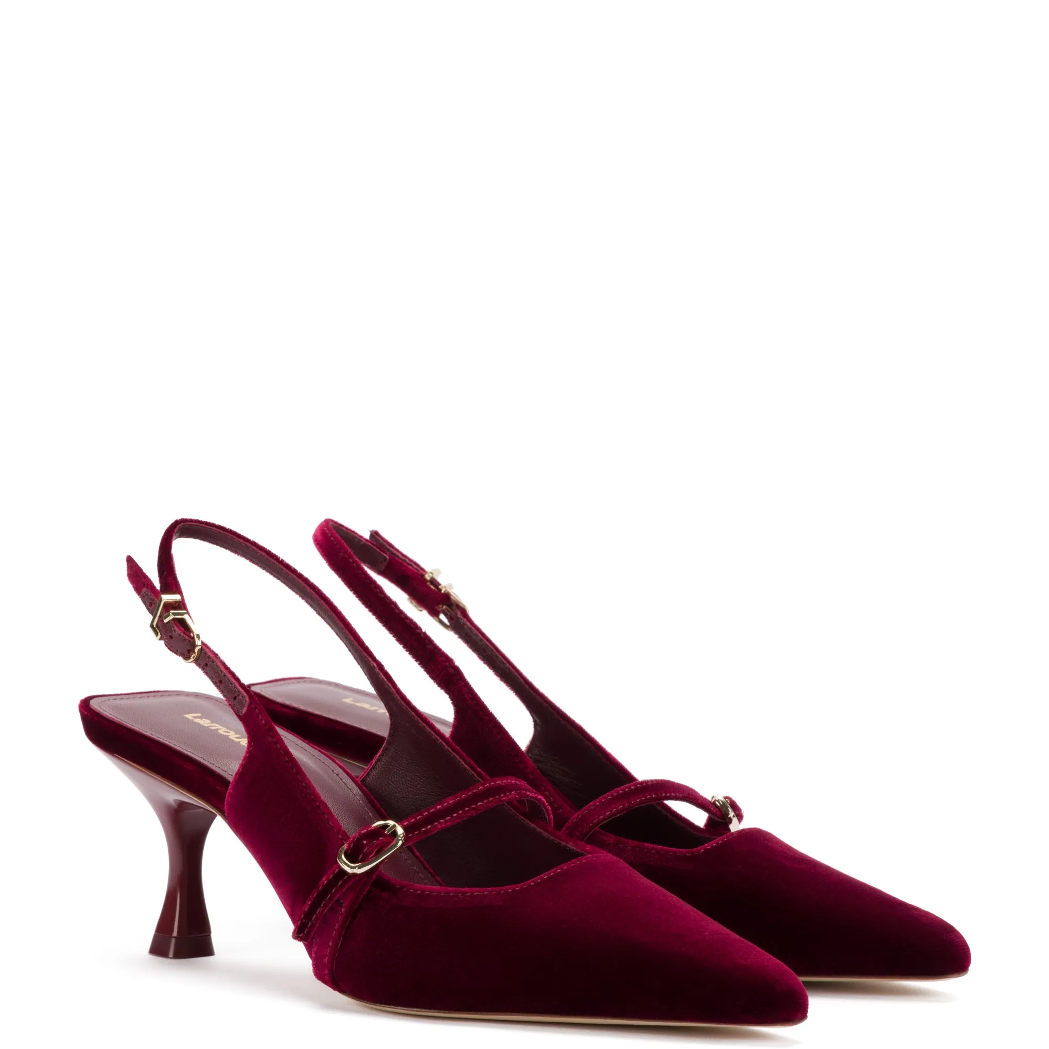 Ines Pump In Wine Velvet sold by Larroude product image thumbnail 2