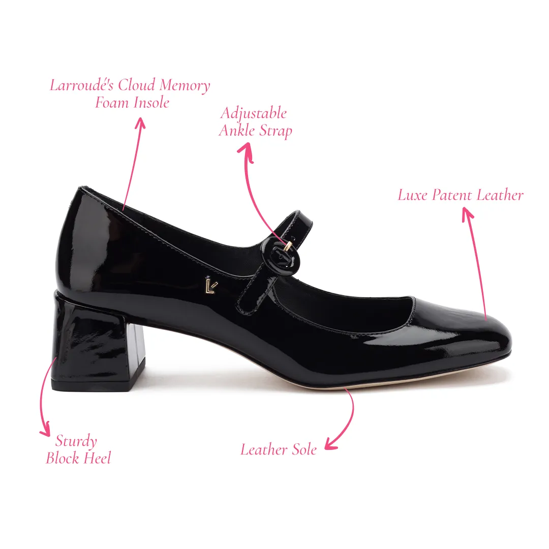 Blair Block Pump In Black Patent sold by Larroude product image thumbnail 5