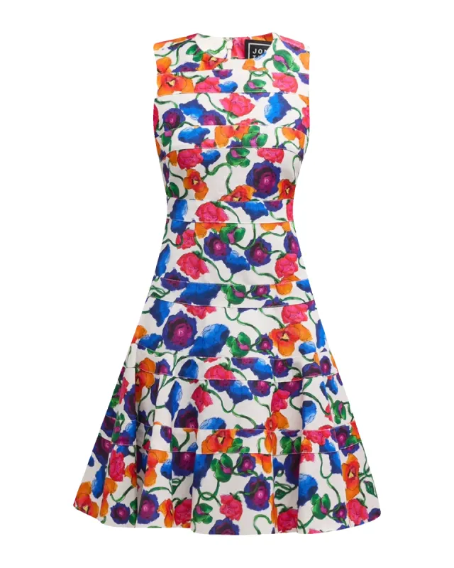 Paneled dress  in Wild Tie-Dye Poppies sold by Larroude