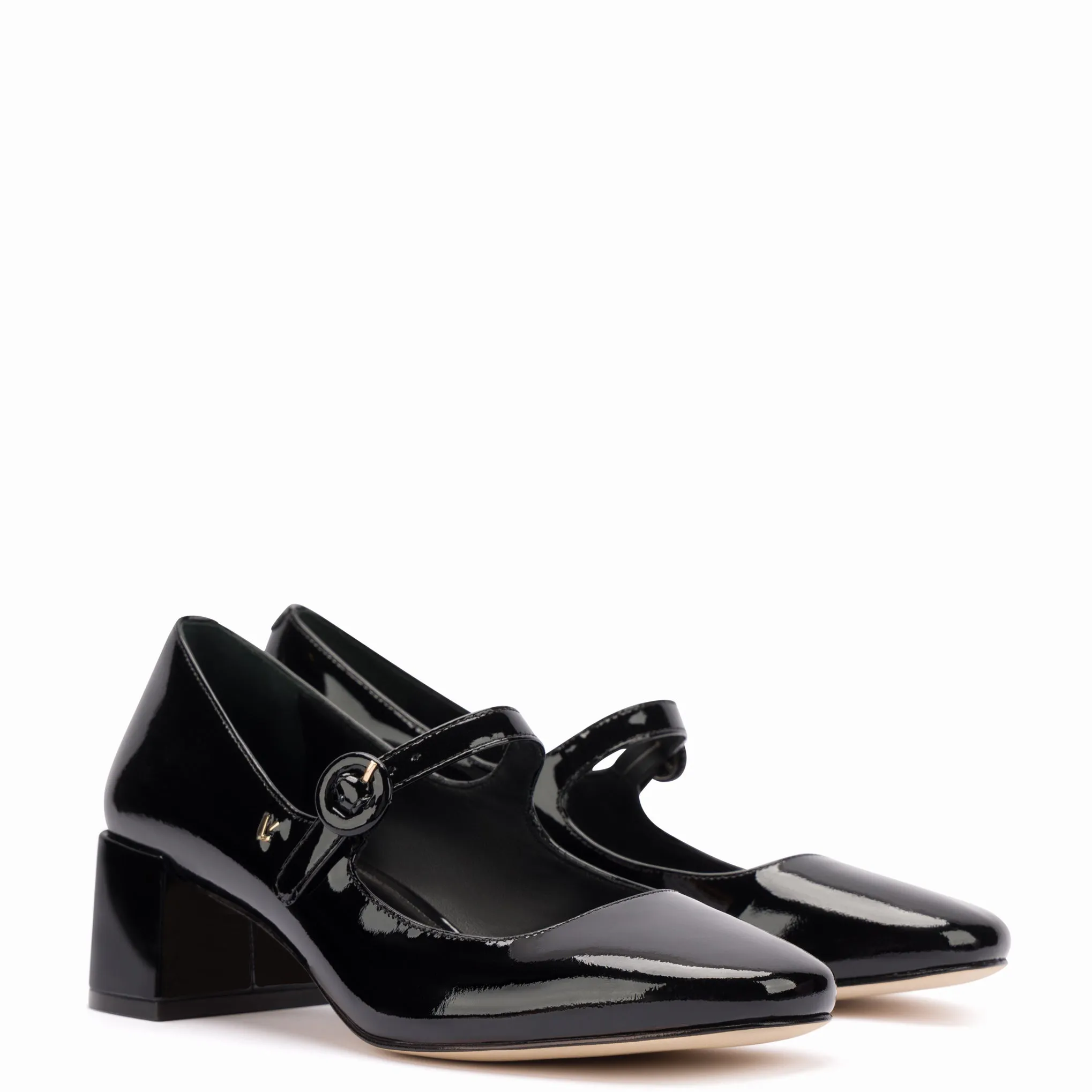Blair Block Pump In Black Patent sold by Larroude product image thumbnail 2