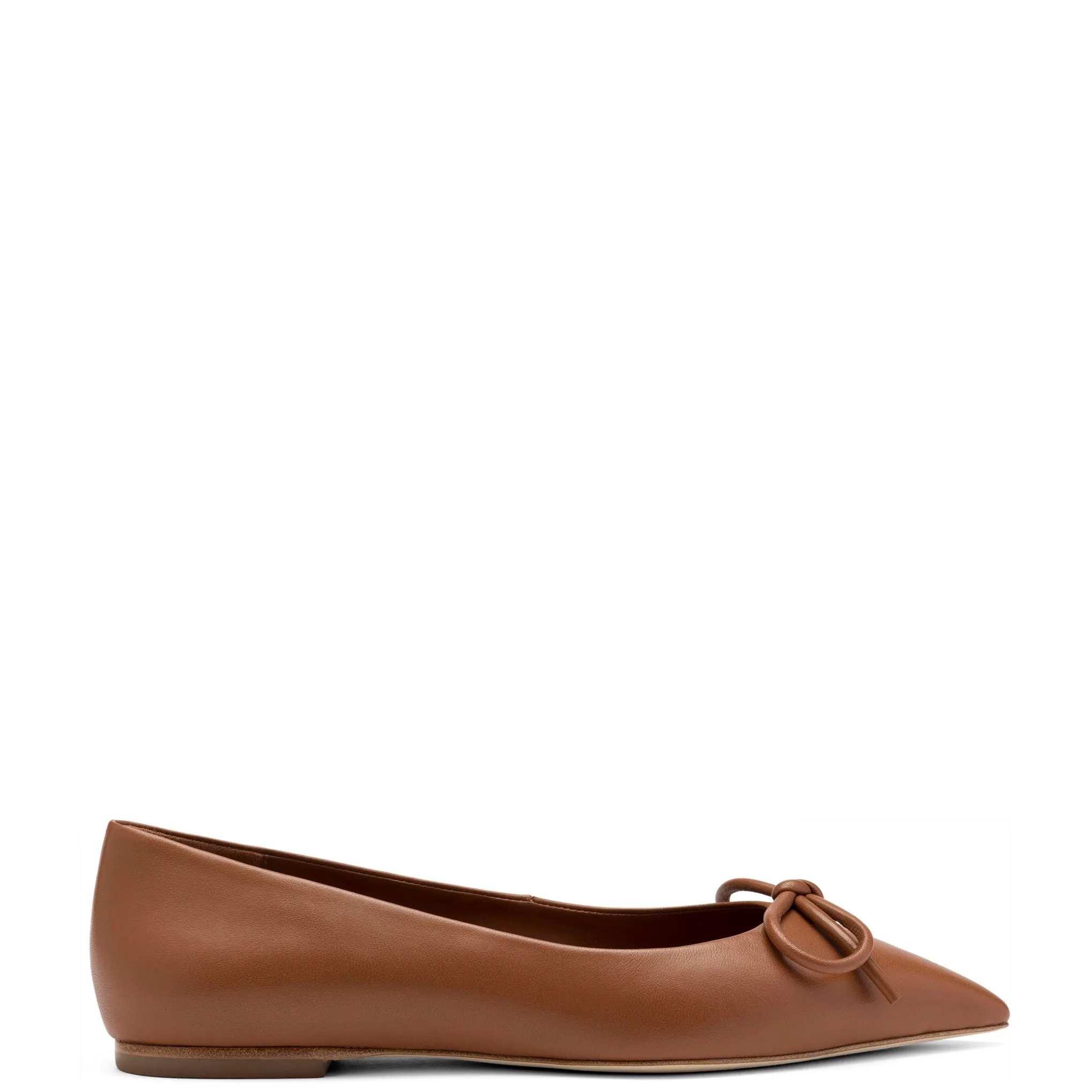 Lee Flat In Caramel Leather sold by Larroude