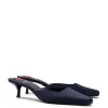 Amal Mule In Ocean Satin sold by Larroude