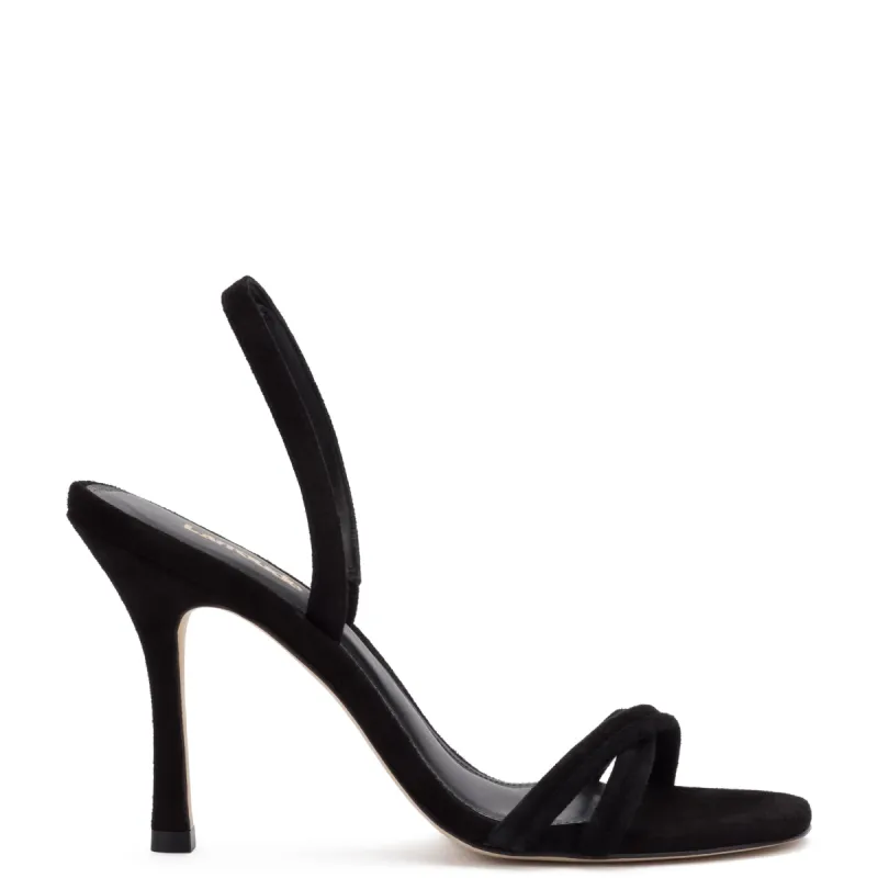 Annie Sandal In Black Suede sold by Larroude