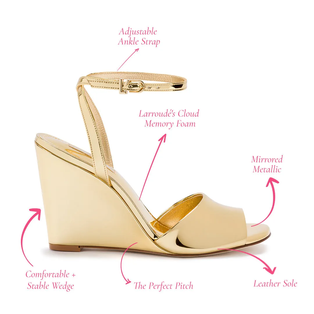 Yves Wedge In Gold Specchio sold by Larroude product image thumbnail 5