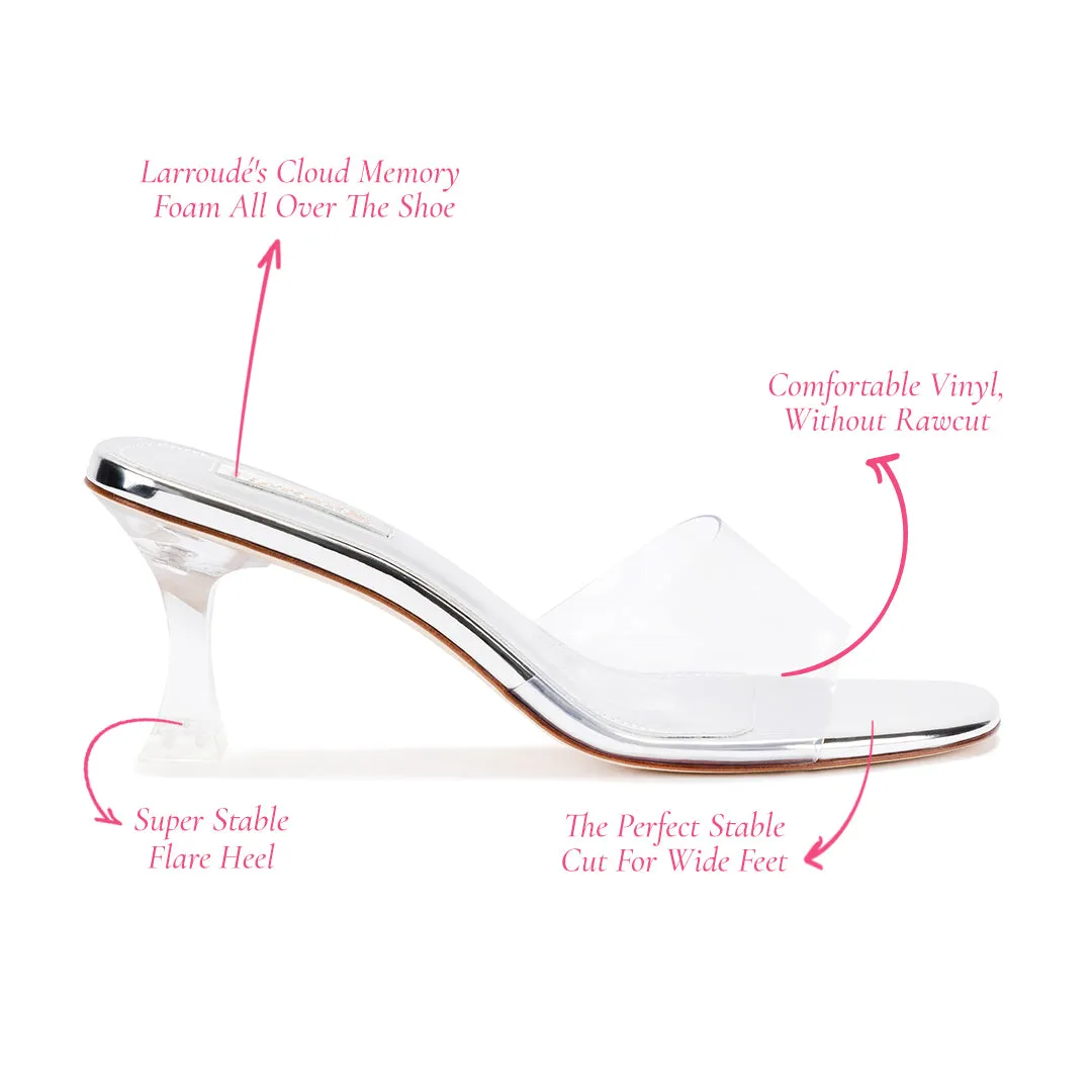 Vivi Lucite Hi Mule In Silver Specchio sold by Larroude product image thumbnail 5