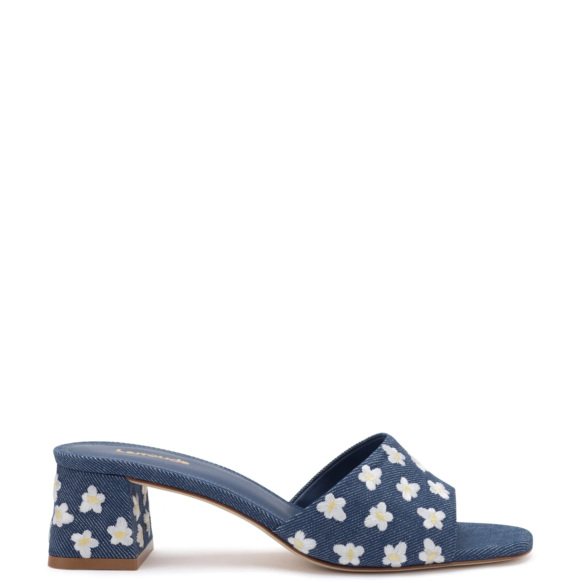 Brigitte Mule In Blue Denim sold by Larroude