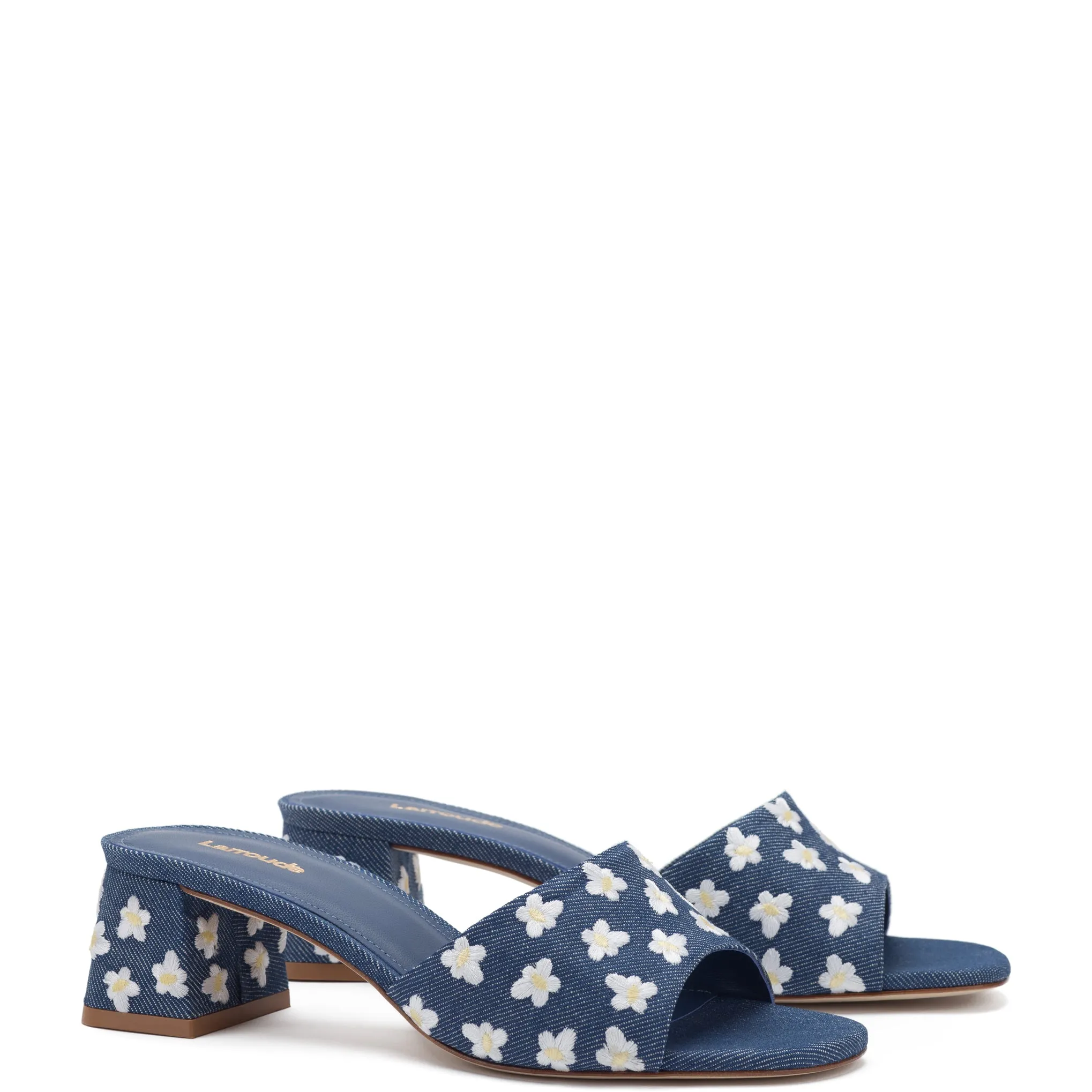 Brigitte Mule In Blue Denim sold by Larroude product image thumbnail 2