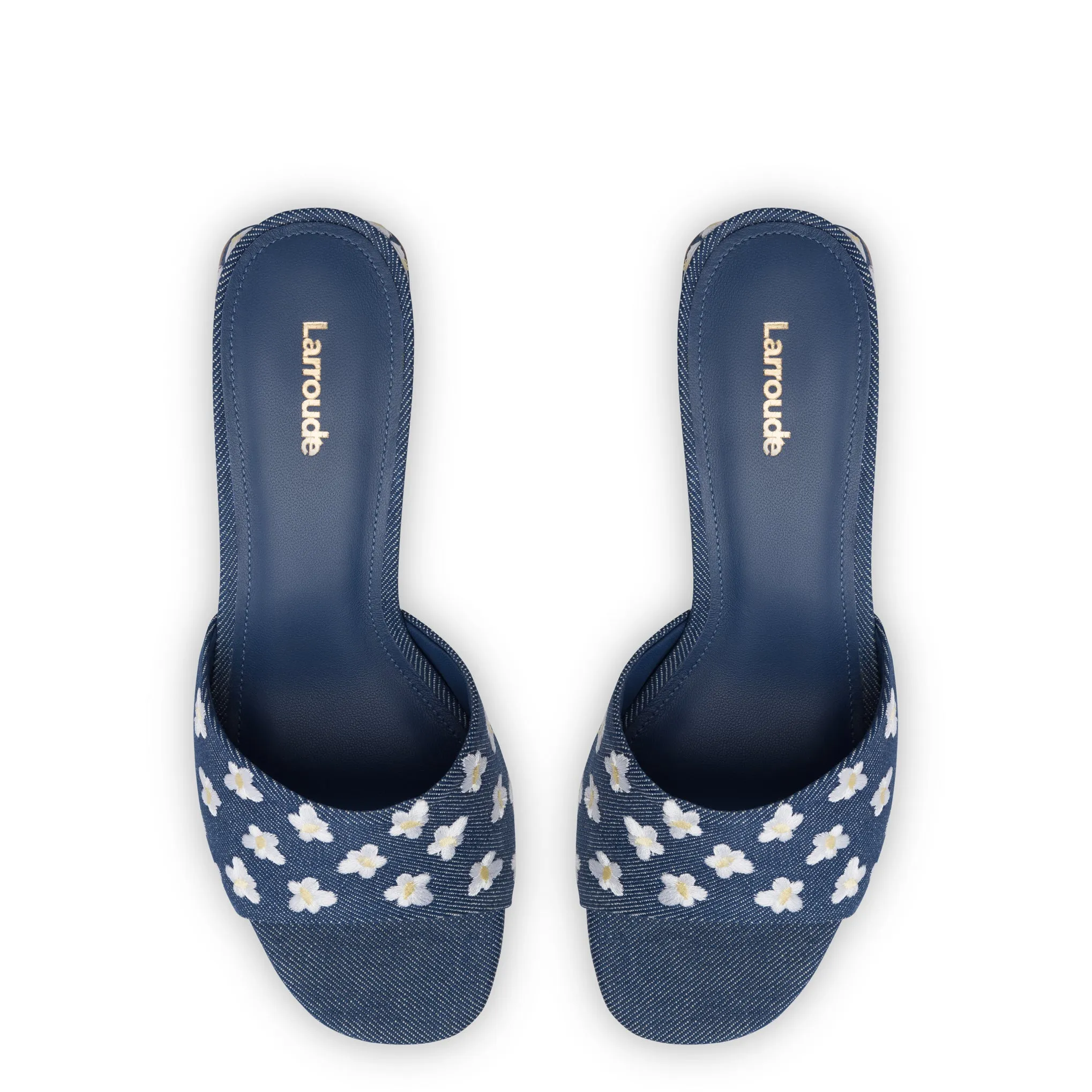 Brigitte Mule In Blue Denim sold by Larroude product image thumbnail 3