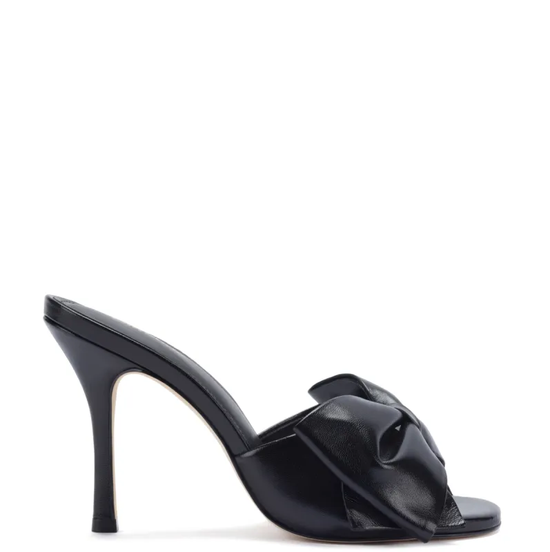 Elle Mule In Black Leather sold by Larroude