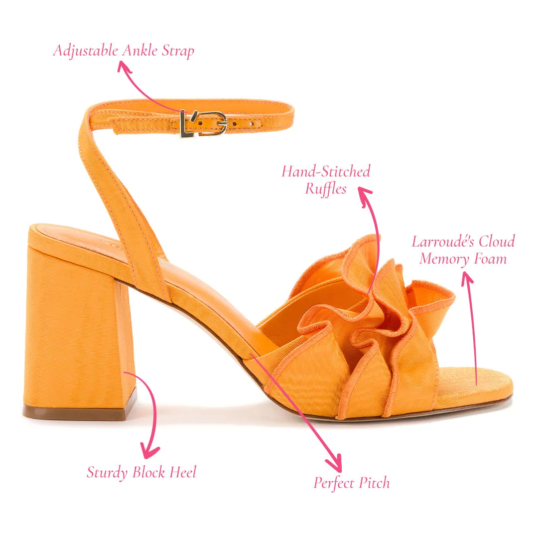 Selena Ruffle Sandal In Mango Fabric sold by Larroude product image thumbnail 5