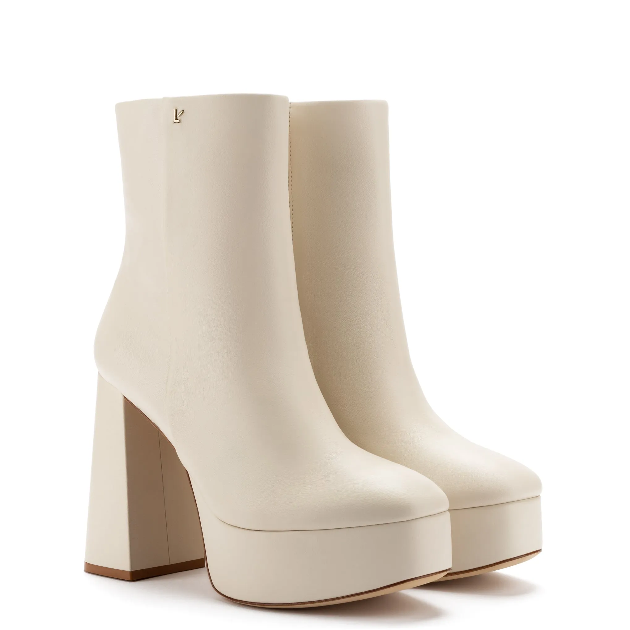 Dolly Boot In Ivory Leather sold by Larroude product image thumbnail 2