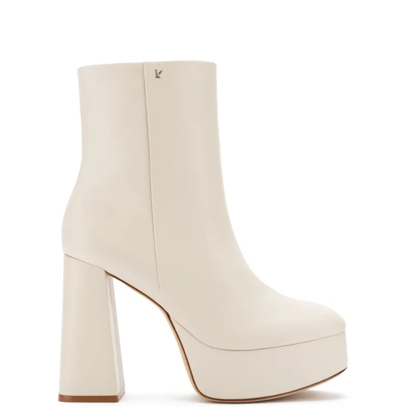 Dolly Boot In Ivory Leather sold by Larroude