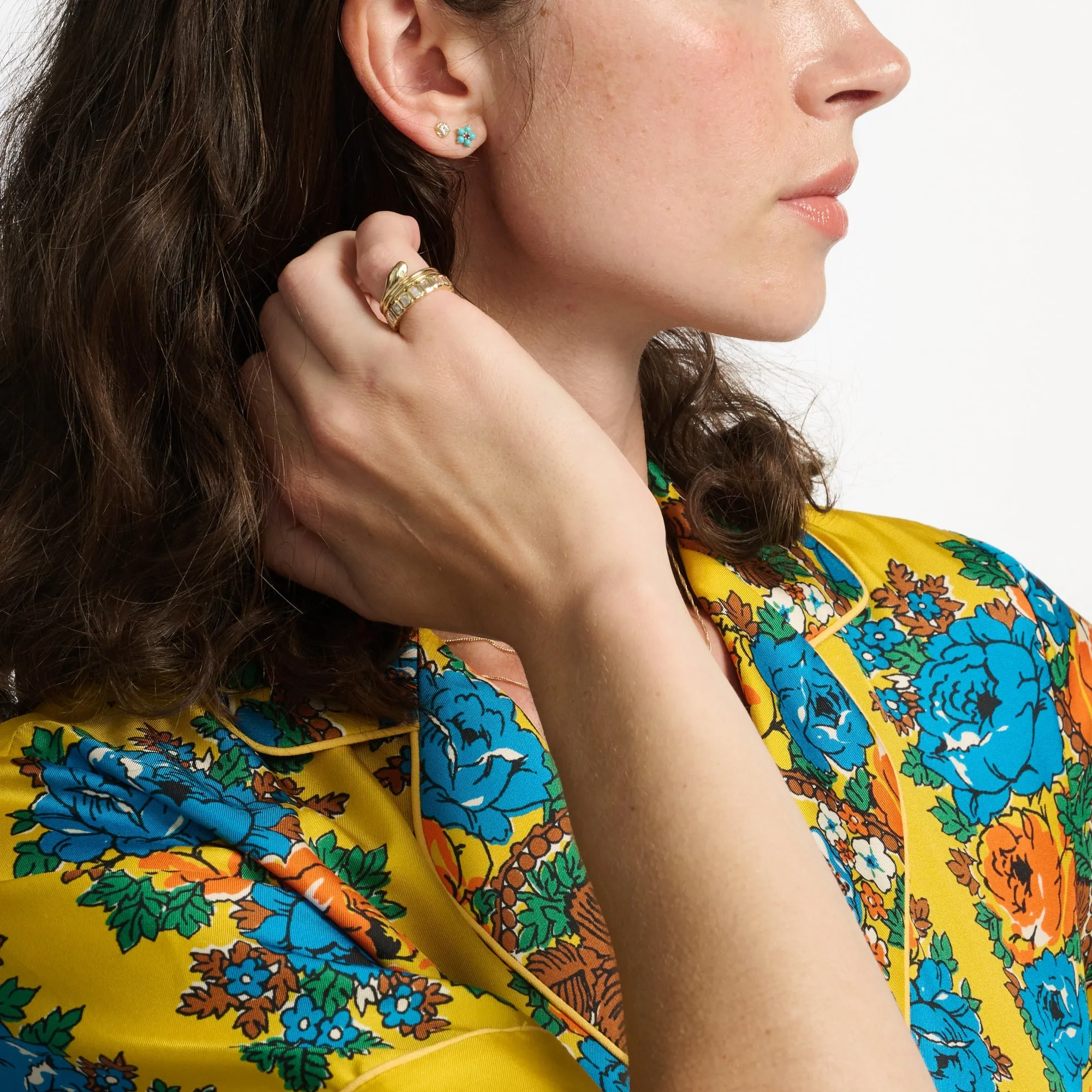 Turquoise and Tourmaline Aurora Studs sold by Larroude product image thumbnail 2