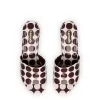 Miso Platform Sandal In Brown Polka Dot Print Patent Leather sold by Larroude