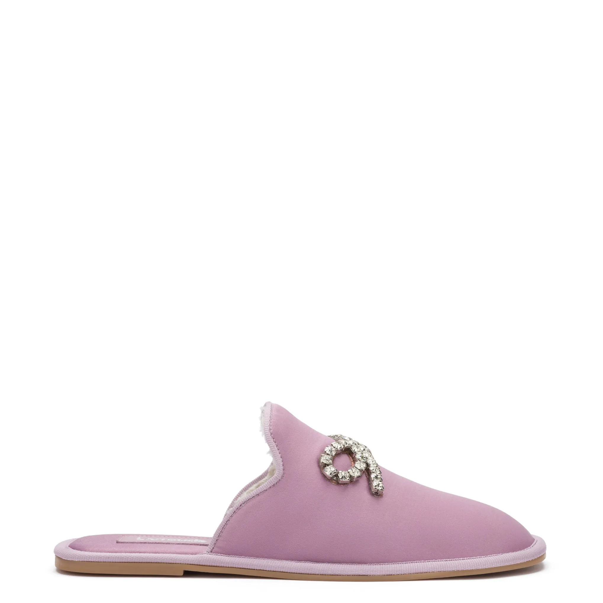 Pierre Slipper In Lavender Satin sold by Larroude