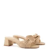 Brigitte Ruffle Mule In Beige Raffia sold by Larroude