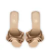 Brigitte Ruffle Mule In Beige Raffia sold by Larroude