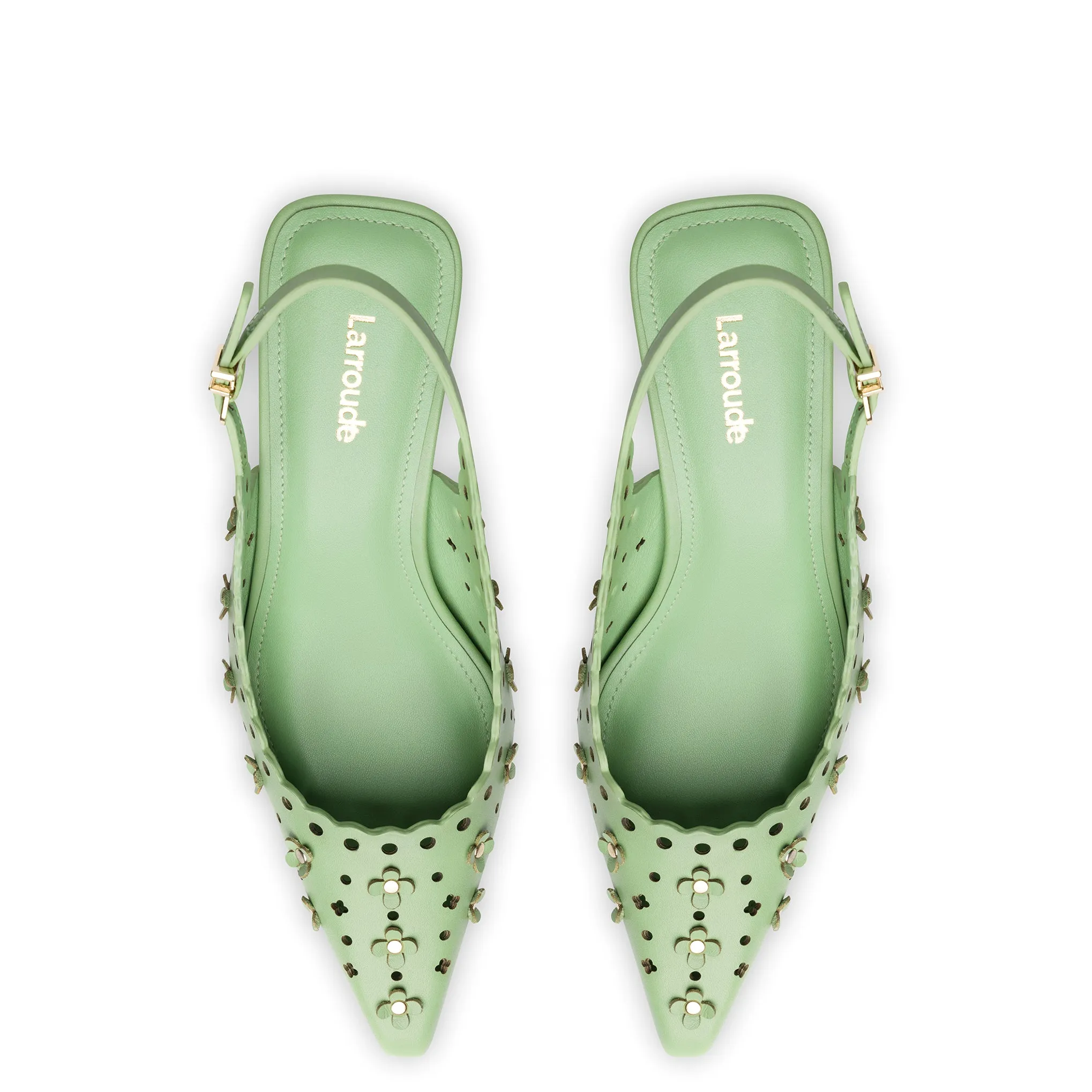 Jasmine Pump In Mint Leather sold by Larroude product image thumbnail 3