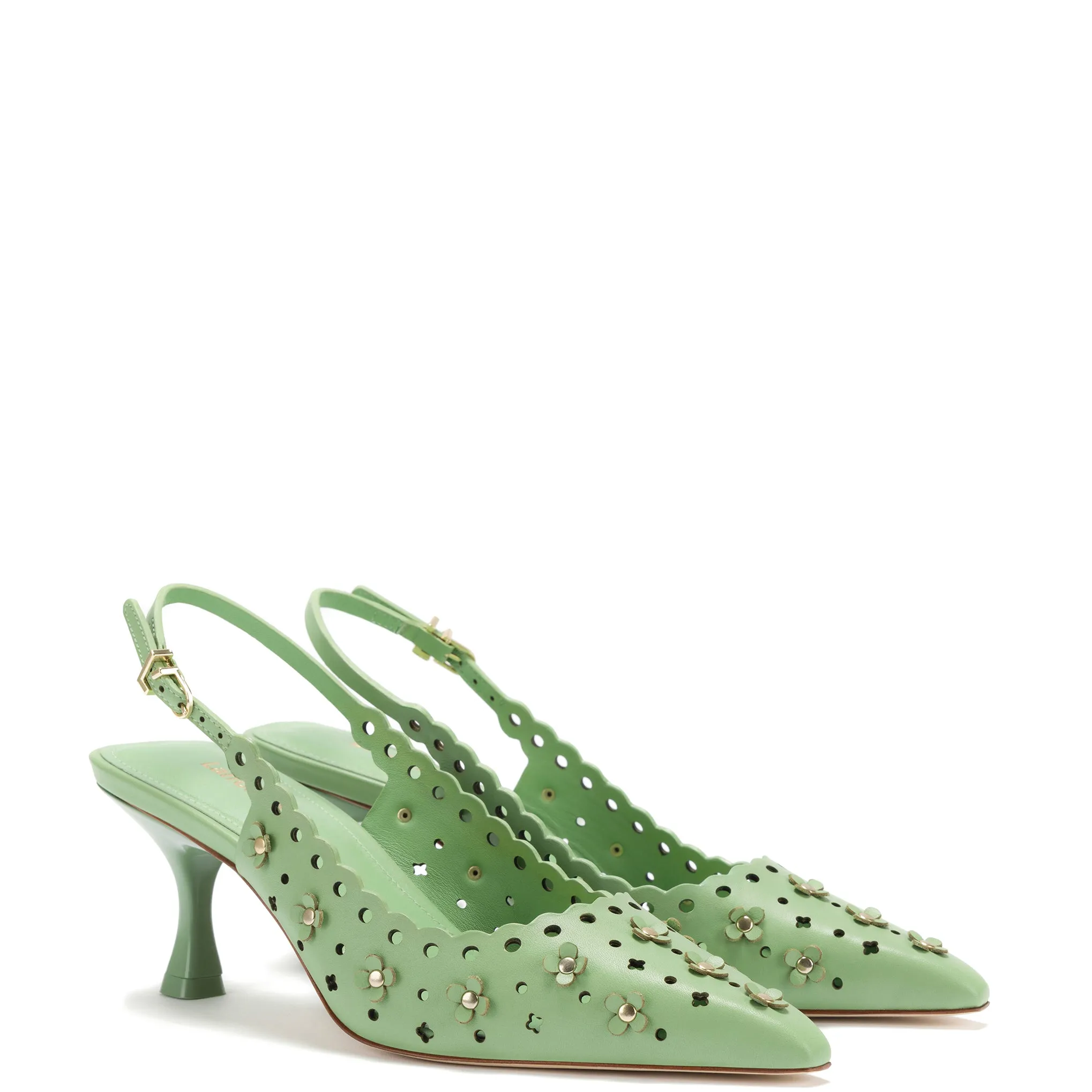 Jasmine Pump In Mint Leather sold by Larroude product image thumbnail 2
