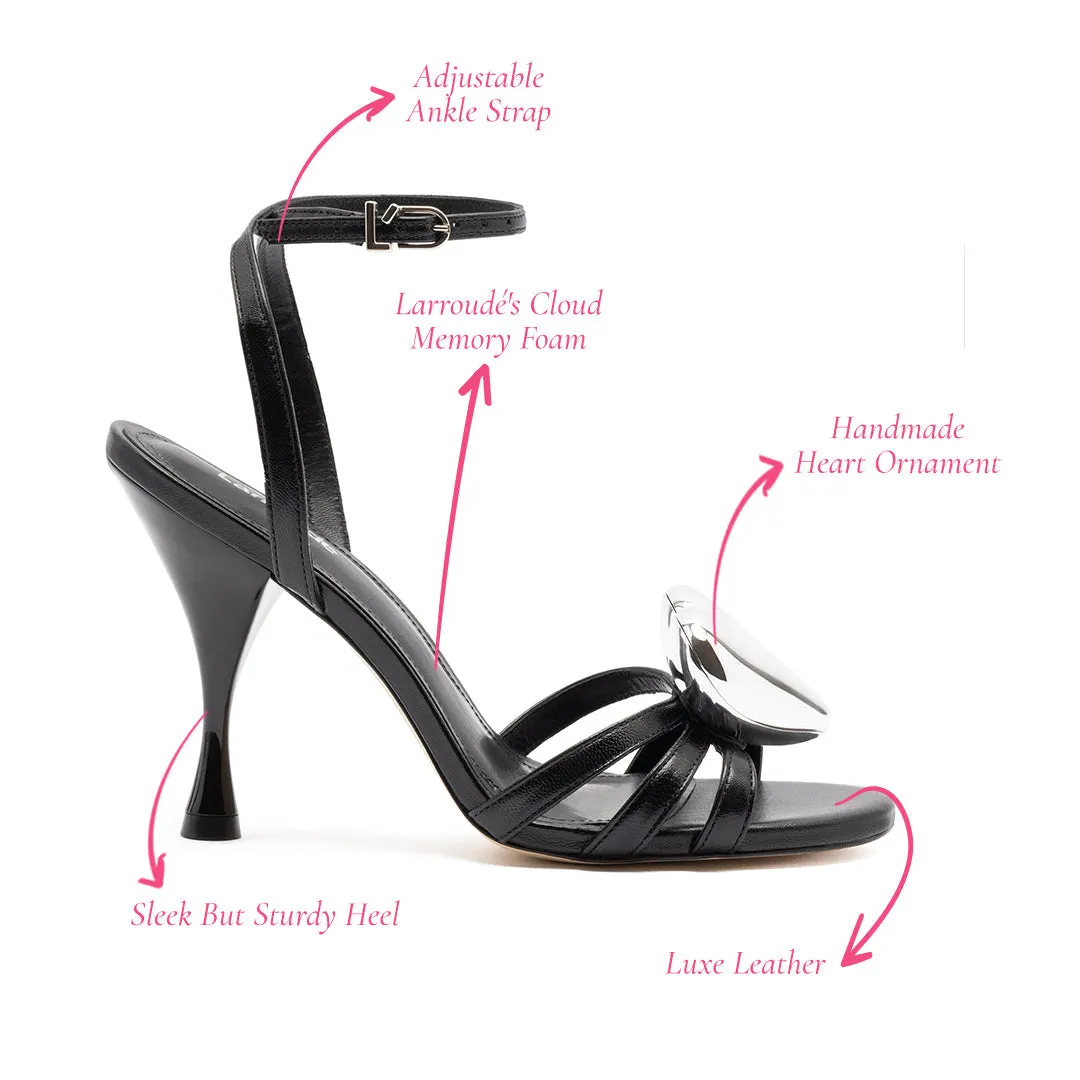 Amore Sandal in Black Leather sold by Larroude product image thumbnail 5