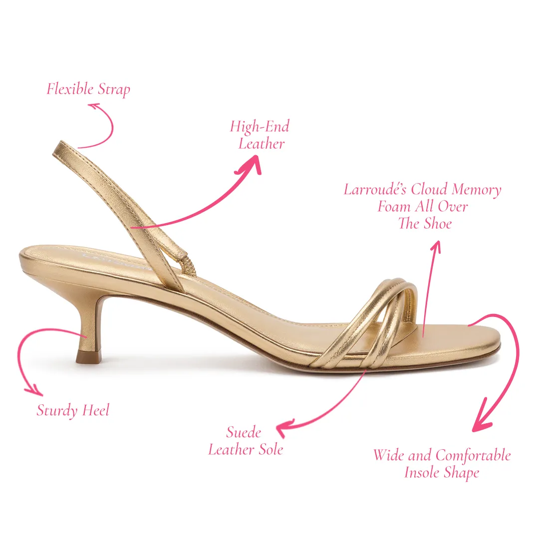 Mini Annie Sandal In Gold Metallic Leather sold by Larroude product image thumbnail 5