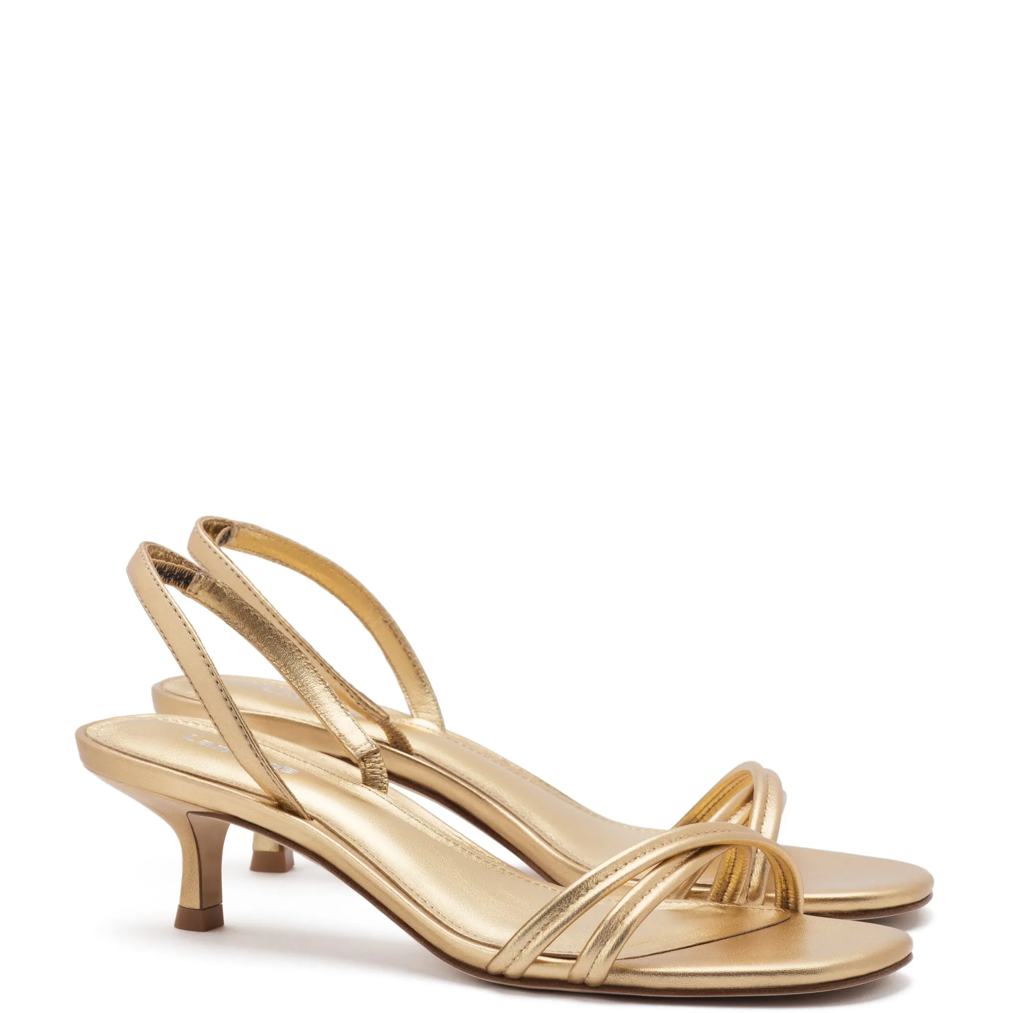Mini Annie Sandal In Gold Metallic Leather sold by Larroude product image thumbnail 2