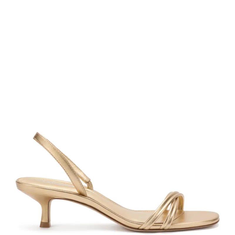 Mini Annie Sandal In Gold Metallic Leather sold by Larroude