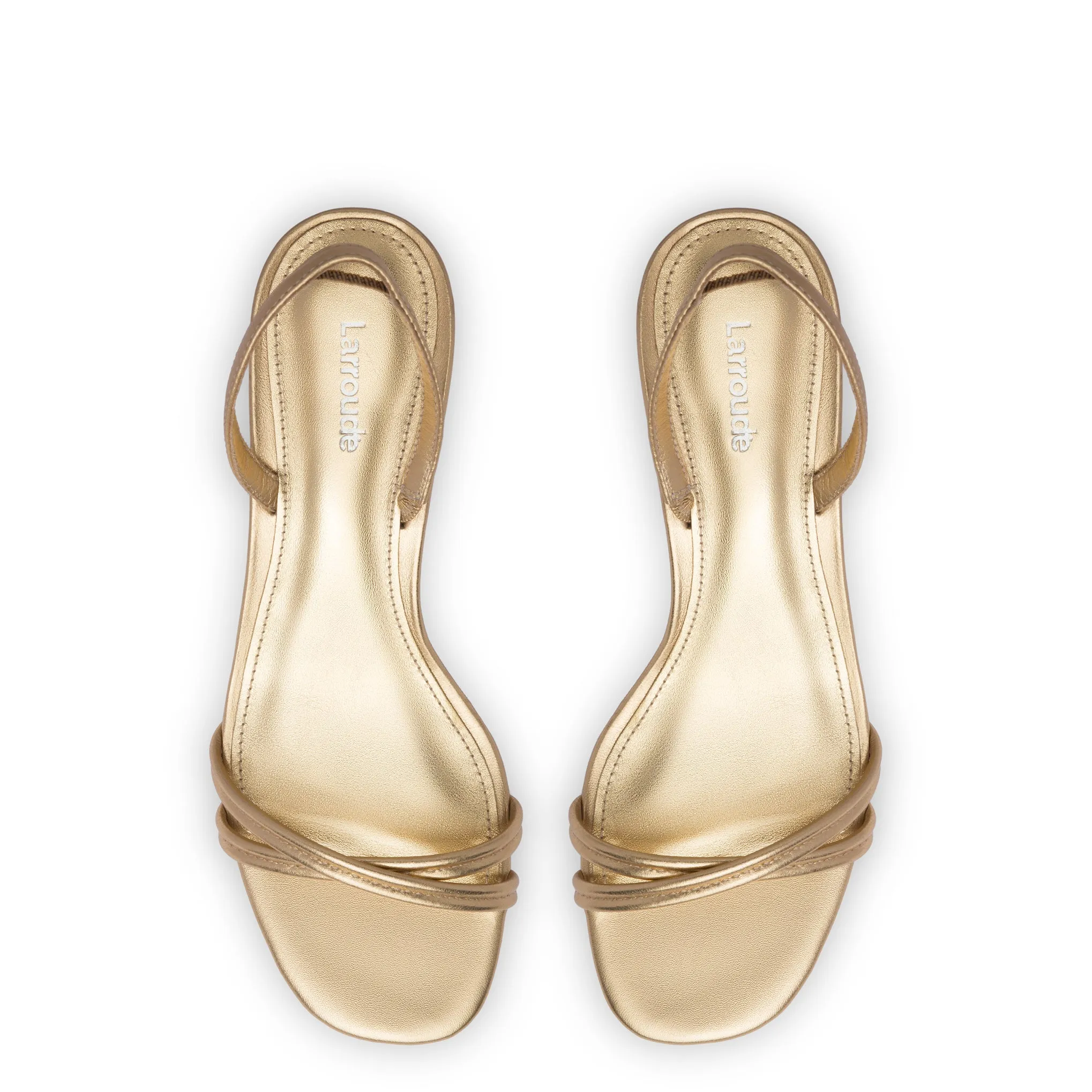 Mini Annie Sandal In Gold Metallic Leather sold by Larroude product image thumbnail 3