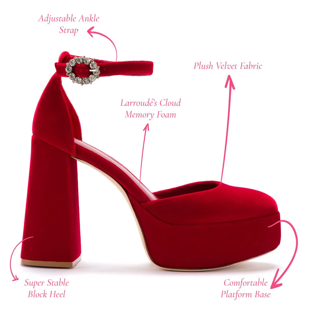 Ari Pump In Rouge Velvet sold by Larroude product image thumbnail 5