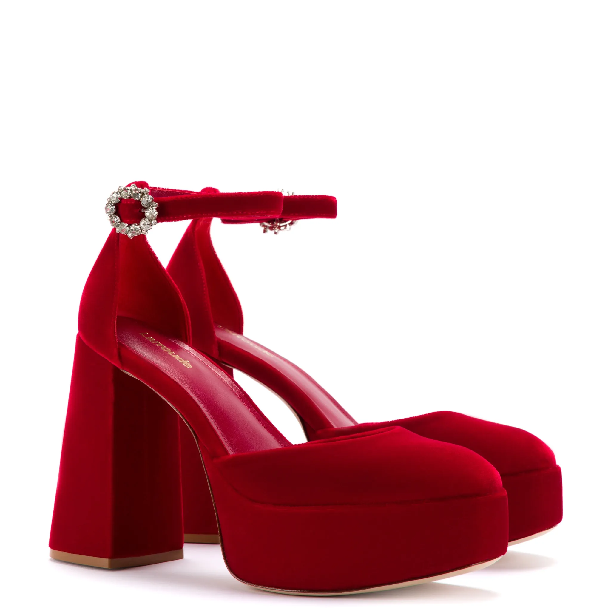 Ari Pump In Rouge Velvet sold by Larroude product image thumbnail 2