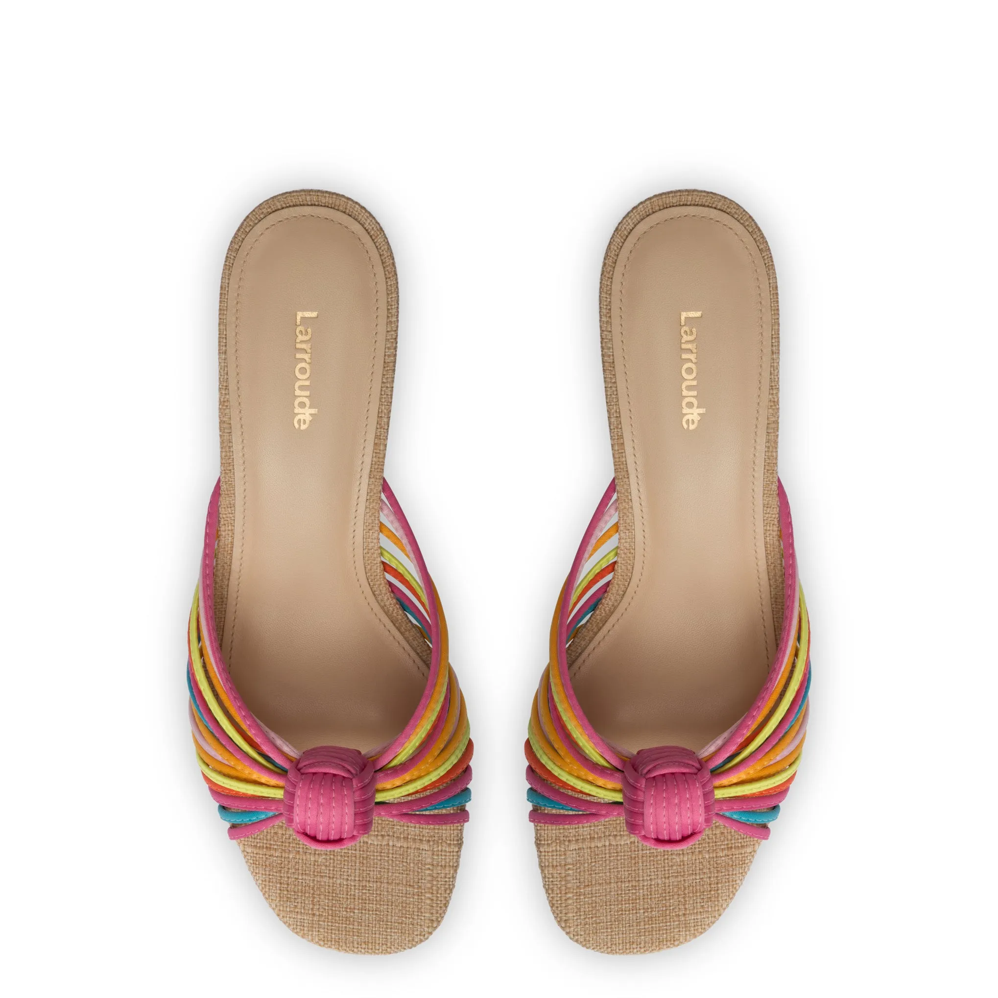 Valerie Mule In Multicolor Satin and Raffia sold by Larroude product image thumbnail 3