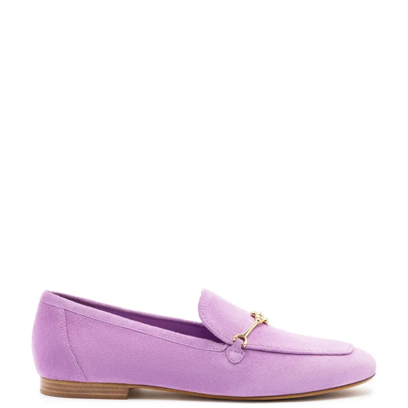 Katherine Loafer In Lilac Suede sold by Larroude