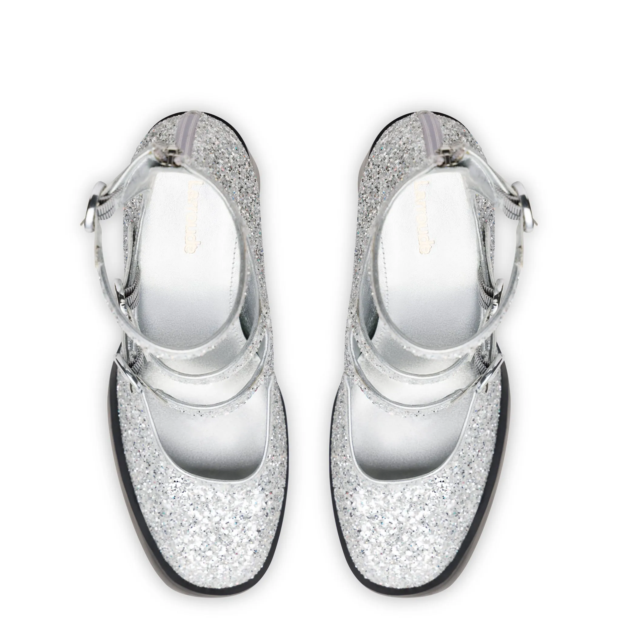 Alexa Pump In Silver Glitter sold by Larroude product image thumbnail 3