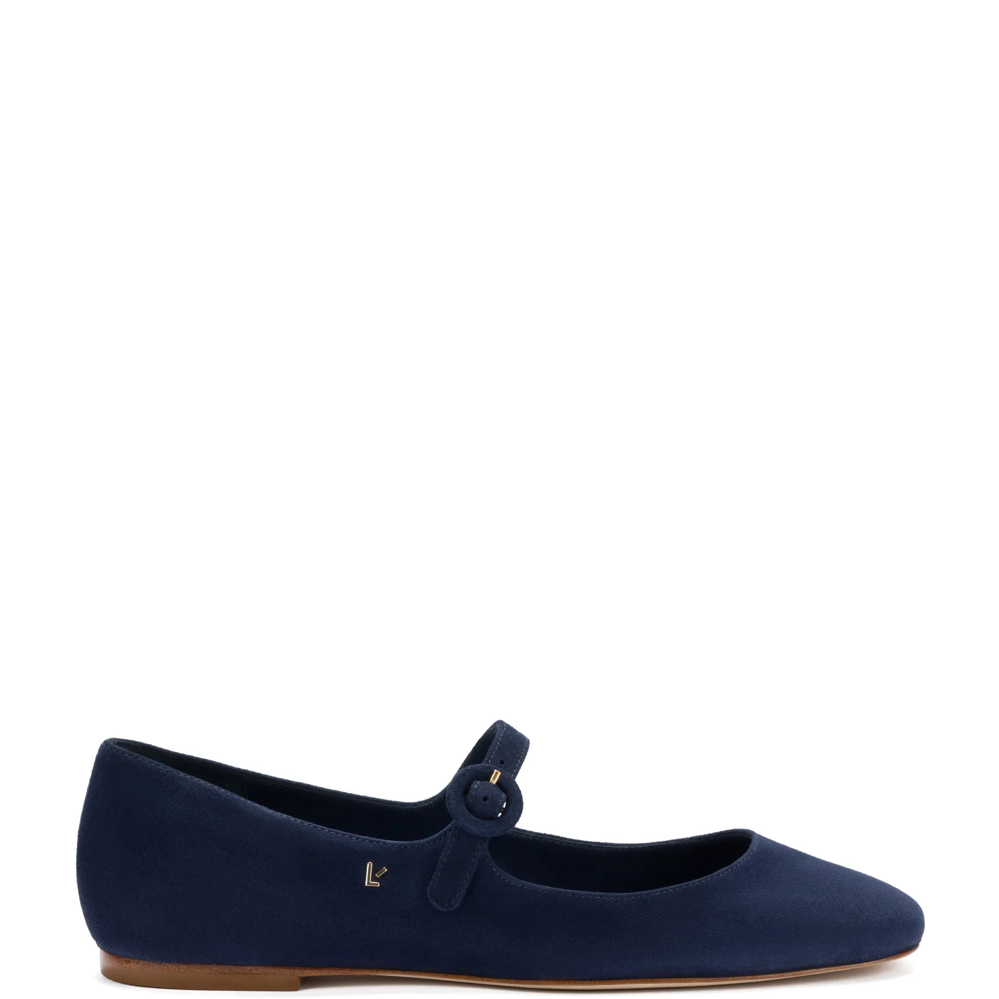 Blair Ballet Flat In Navy Suede sold by Larroude