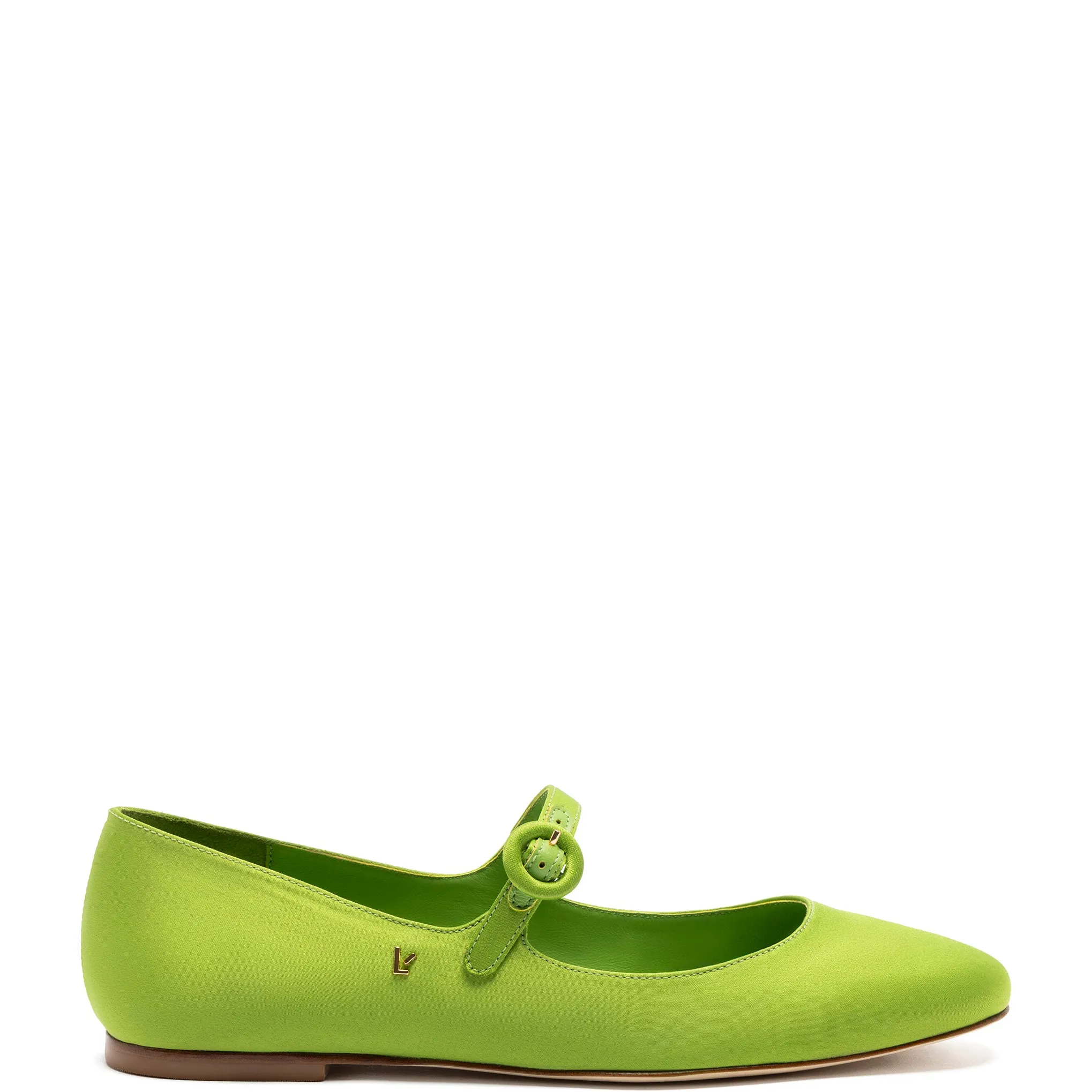 Blair Ballet Flat In Kiwi Satin sold by Larroude