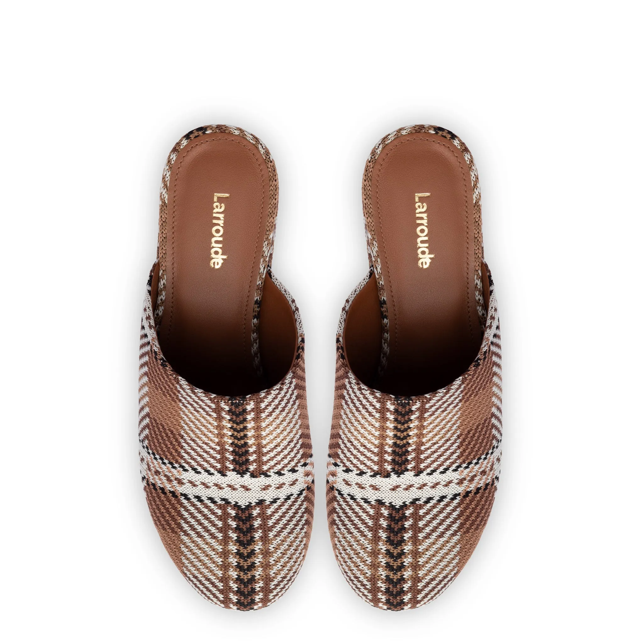 Miso Platform Clog In Caramel Plaid Knit sold by Larroude product image thumbnail 3