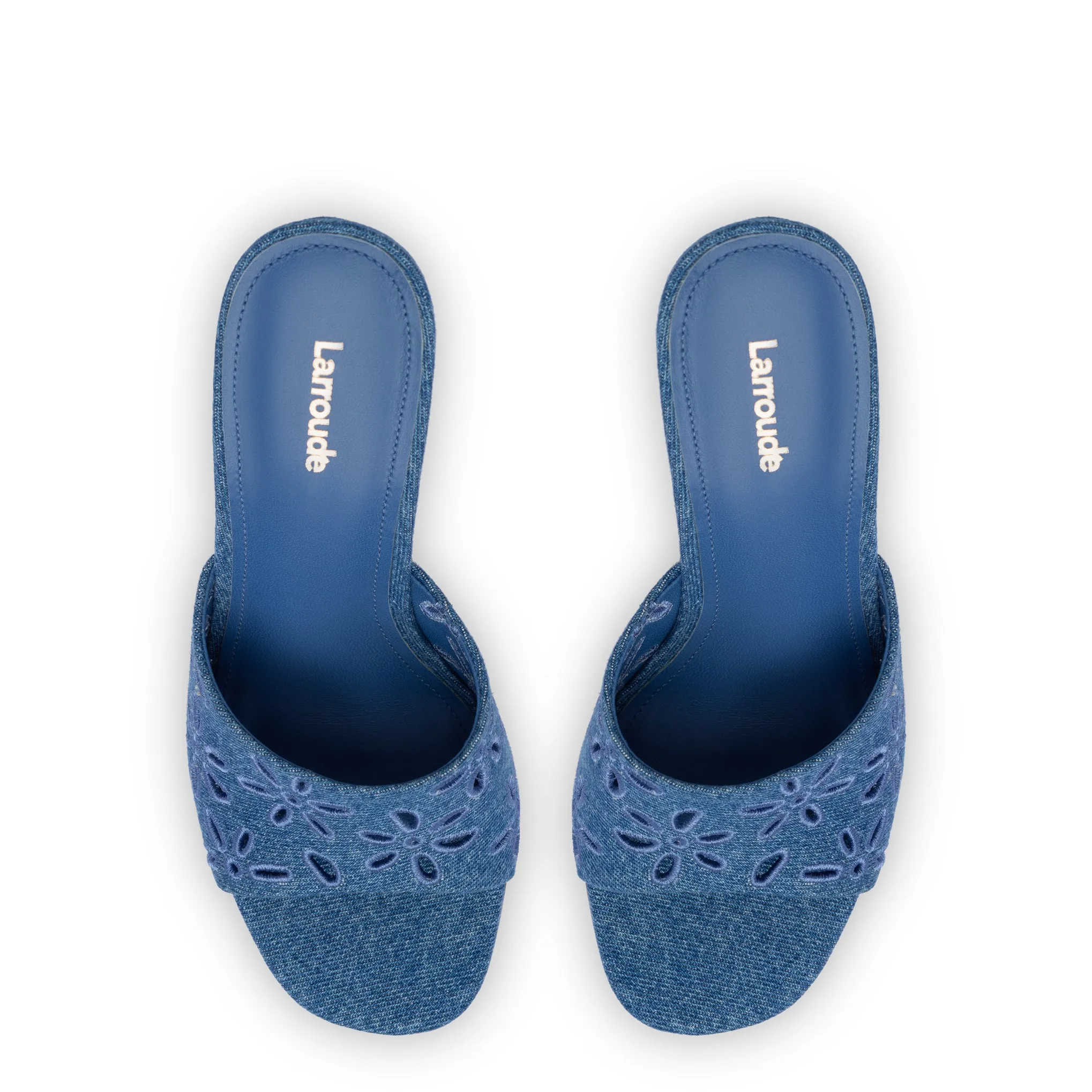 Jackie Wedge In Blue Denim sold by Larroude product image thumbnail 3