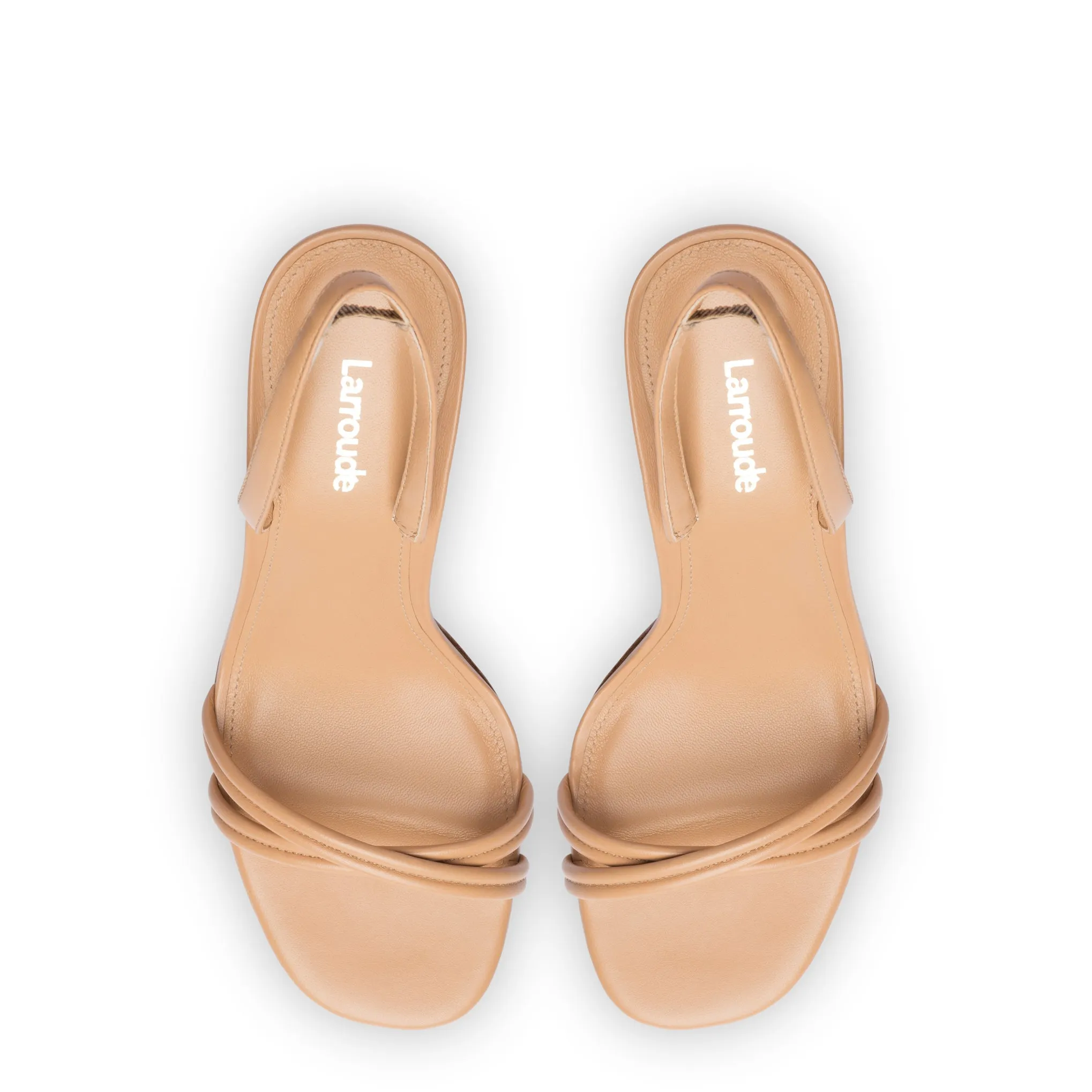 Annie Sandal In Tan Leather sold by Larroude product image thumbnail 3