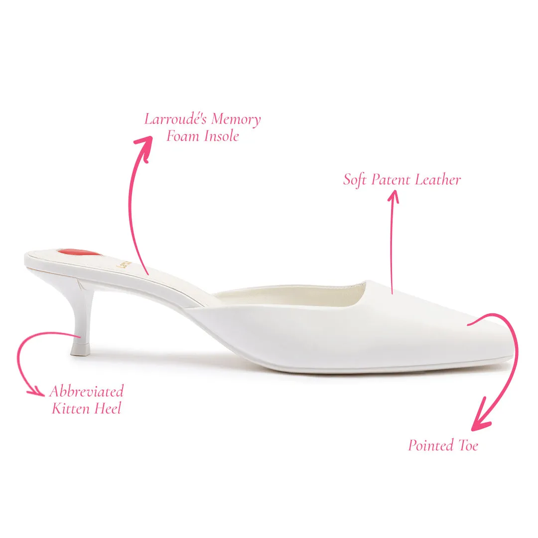 Amal Mule In White Patent Leather sold by Larroude product image thumbnail 5