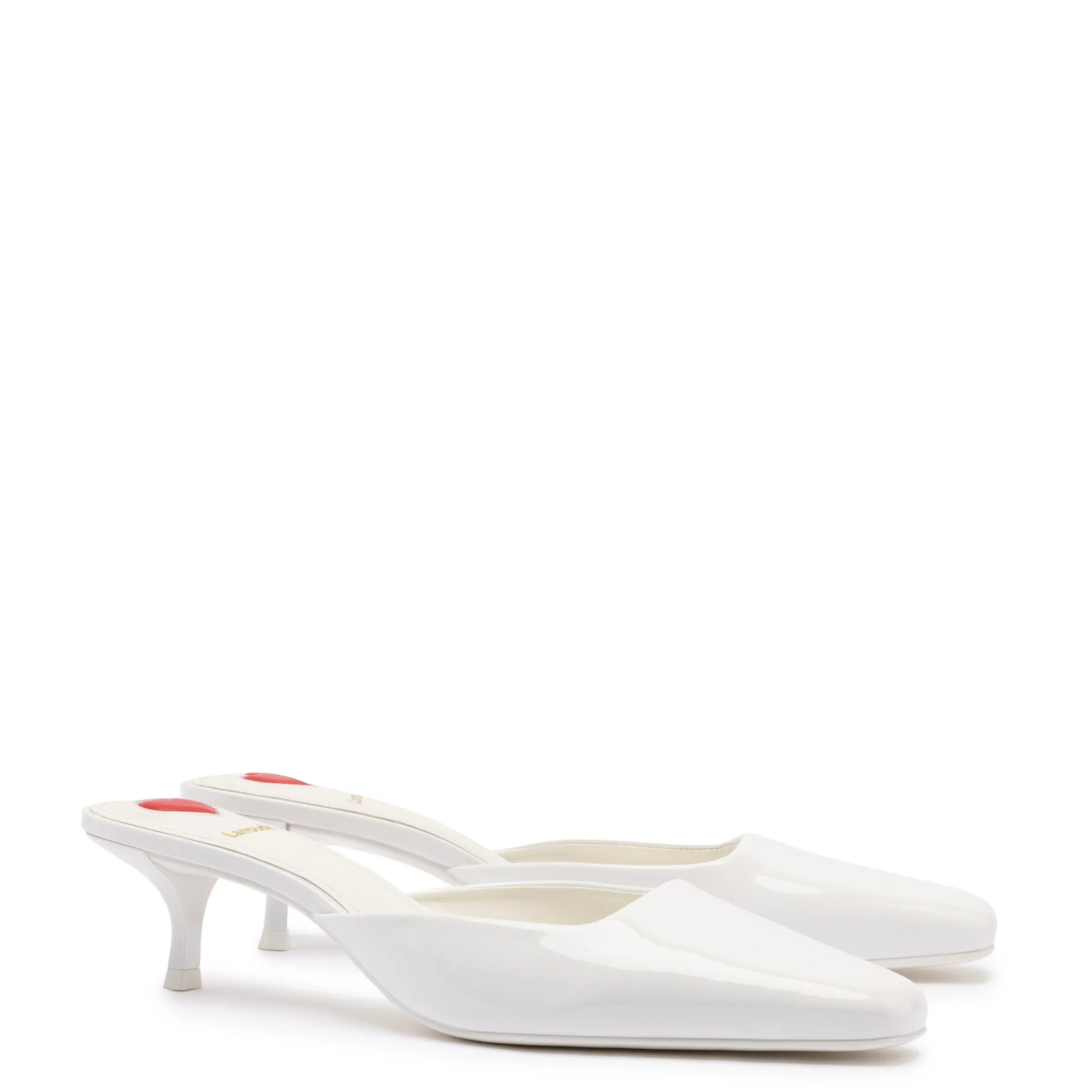 Amal Mule In White Patent Leather sold by Larroude product image thumbnail 2