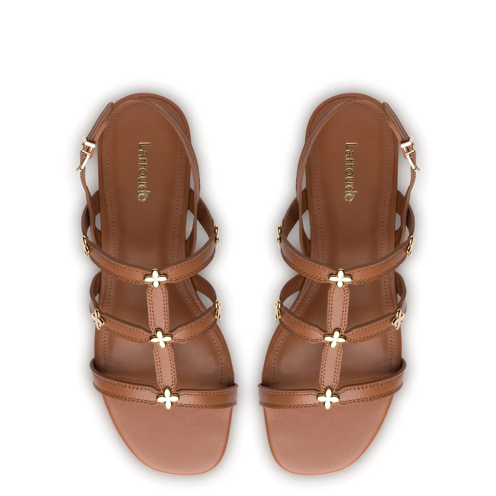Harmony Flatform Sandal In Caramel Leather sold by Larroude product image thumbnail 3