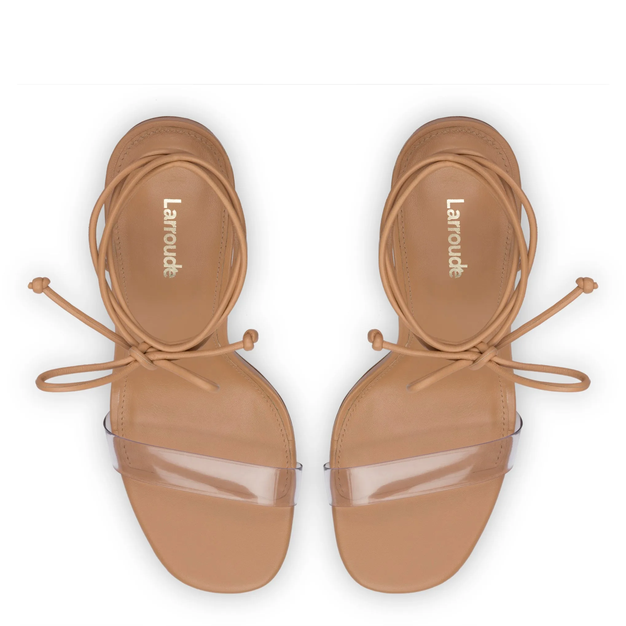 Gloria Sandal In Tan Leather and Vinyl sold by Larroude product image thumbnail 3