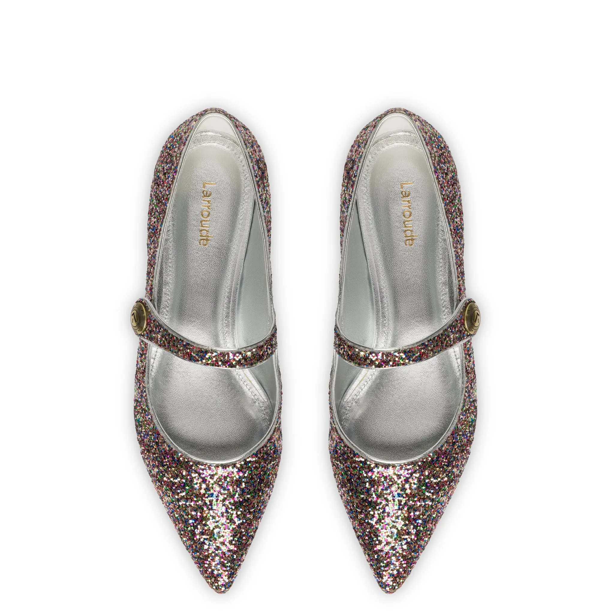 Caroline Flat In Multimetallic Glitter sold by Larroude product image thumbnail 3