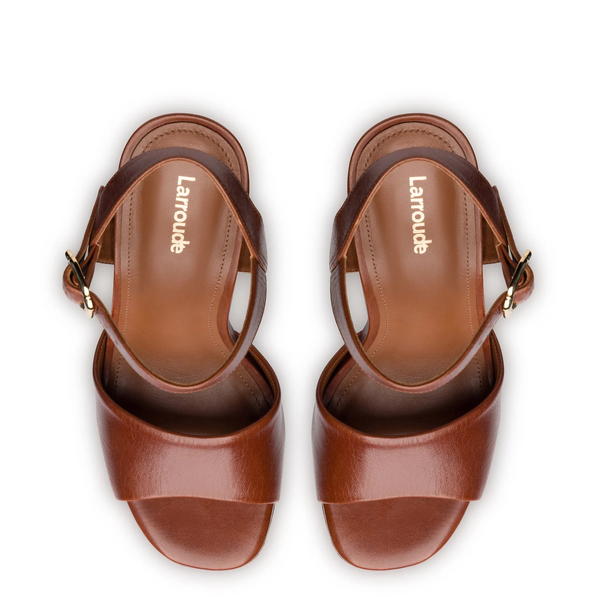 Vanessa Platform Sandal In Caramel Leather sold by Larroude product image thumbnail 3