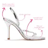 Annie Sandal in Silver Specchio with Swarovski® Crystals sold by Larroude